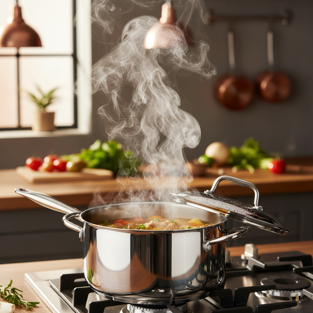 Casserole inox 28cm induction avec vapeur de cuisson