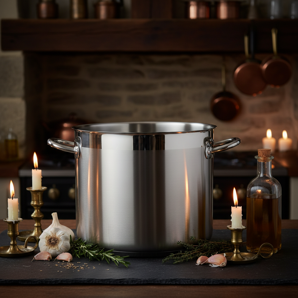 Marmite inox 36cm style rustique ardoise cuisine française