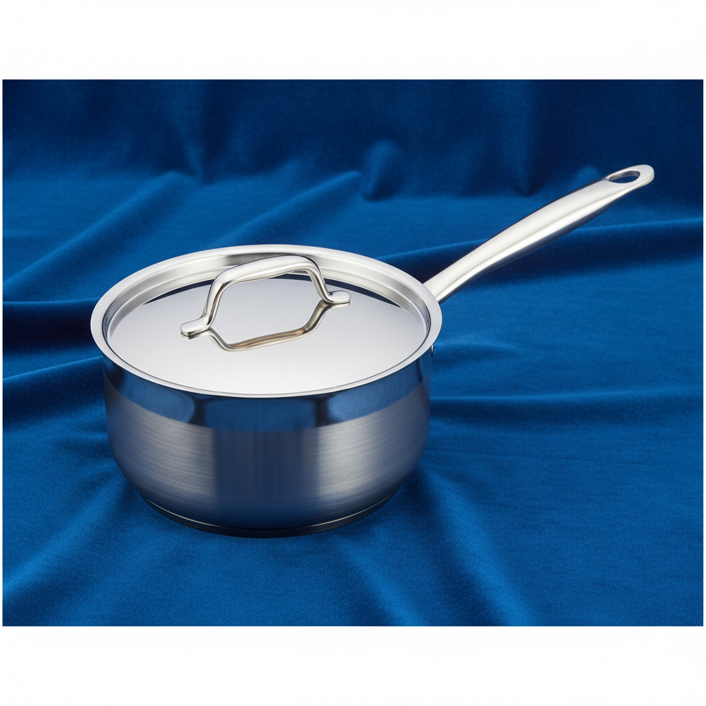 Casserole Inox Professionnelle 30cm sur fond bleu royal