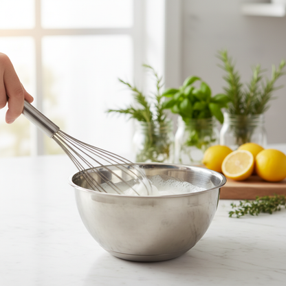 Fouet inox professionnel en action