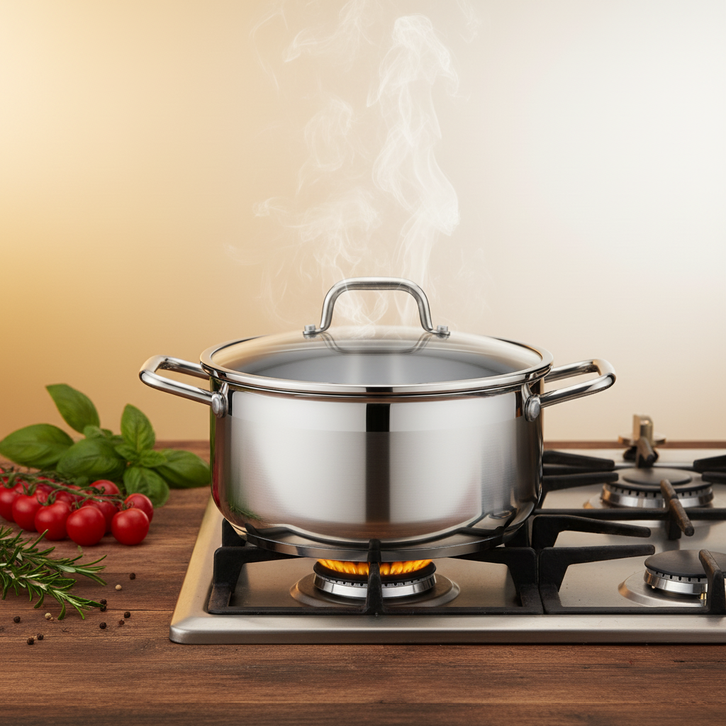 Casserole Inox 24cm Induction - ambiance cuisine chaleureuse