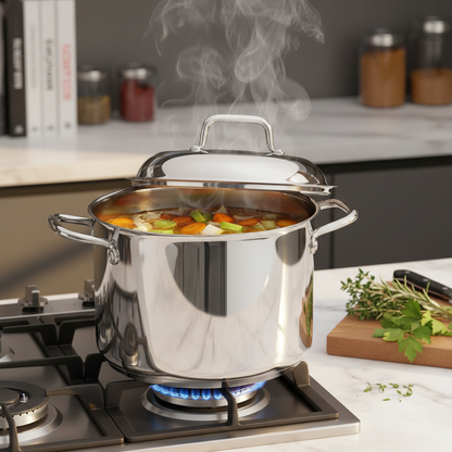 Marmite Inox 28cm Professionnelle — vapeur en cuisson