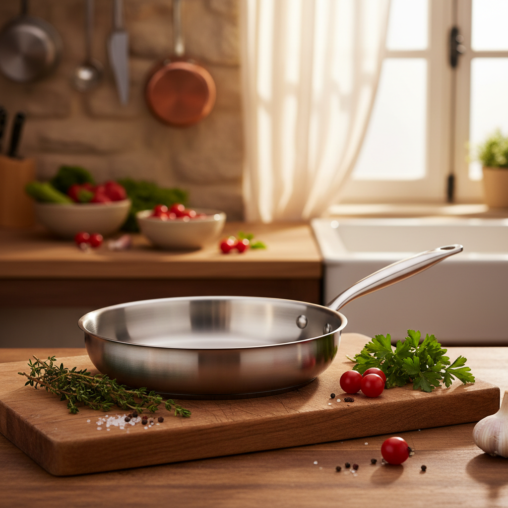 Poêle inox 24cm lifestyle cuisine française
