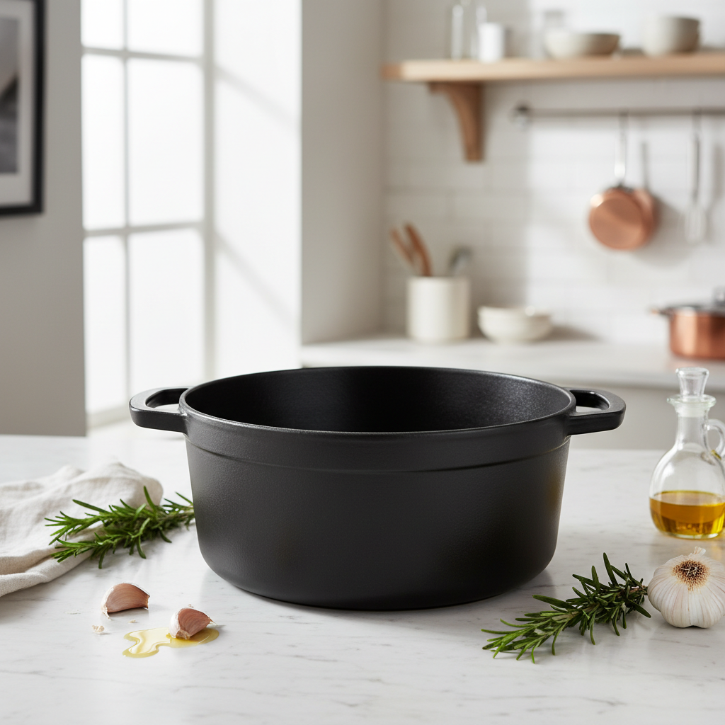 Cocotte fonte 26cm style moderne marbre cuisine française