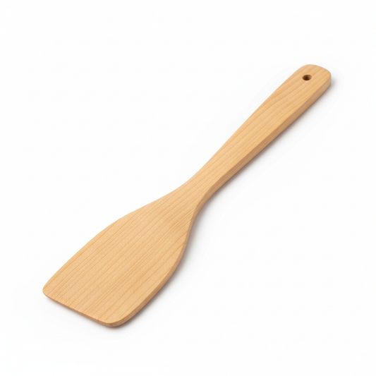 Spatule bois naturel 30cm fond blanc