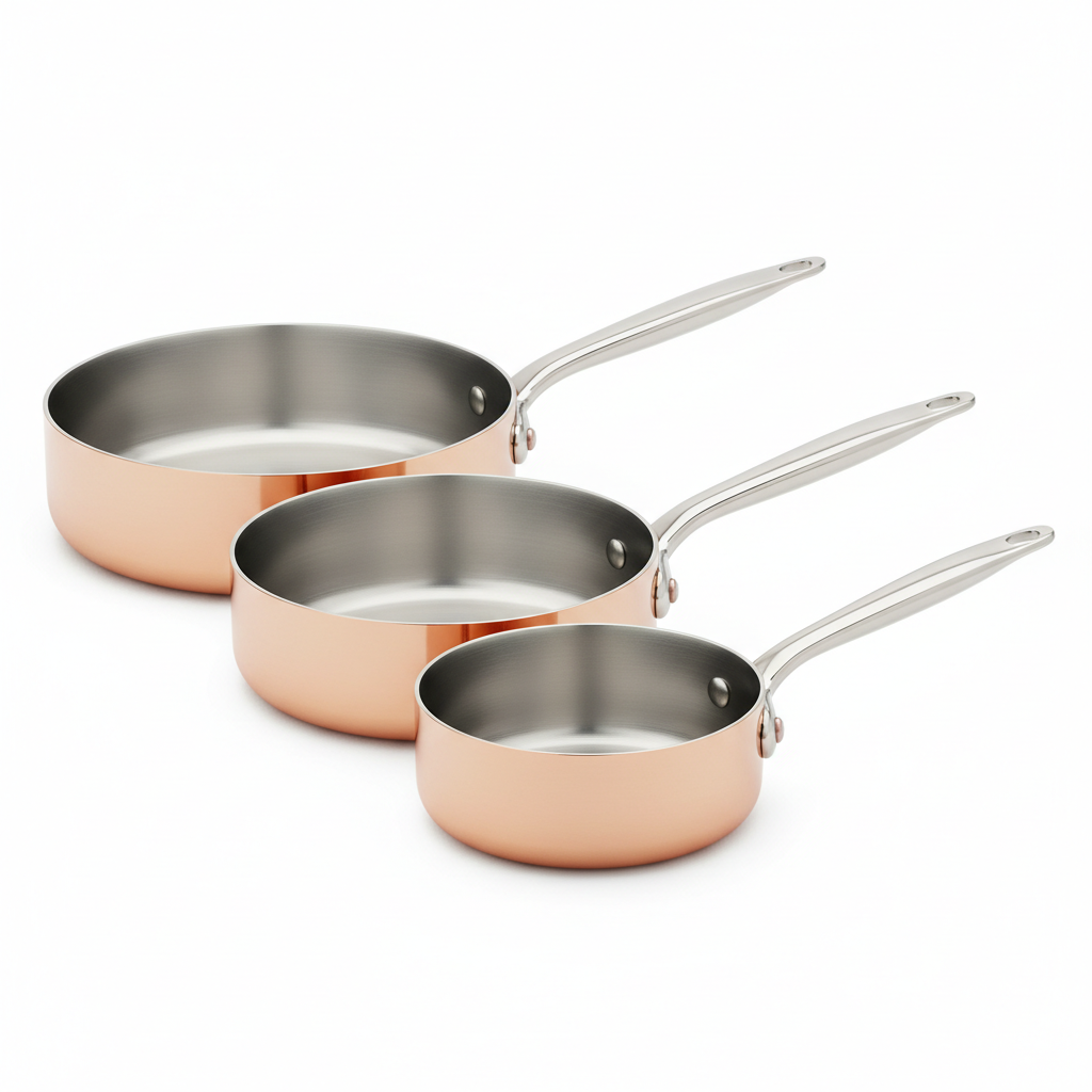 Set Casseroles Cuivre 3 Pièces